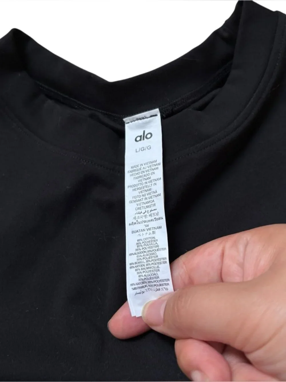 Alo Black Short Sleeve Shirt Size Large